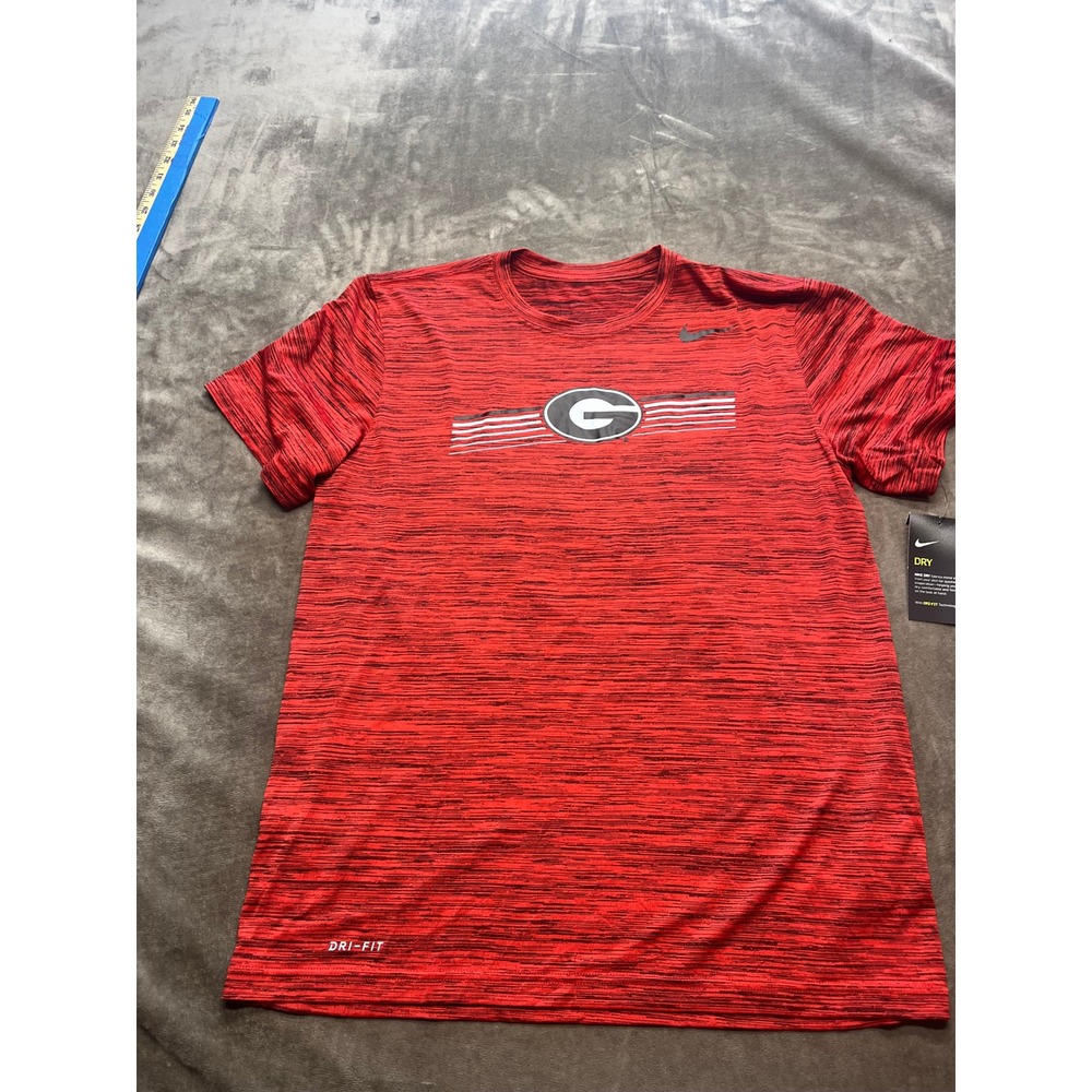 Nike Dri-FIT Georgia Bulldogs‎ NCAA Red Heathered Performance T-Shirt Men's
